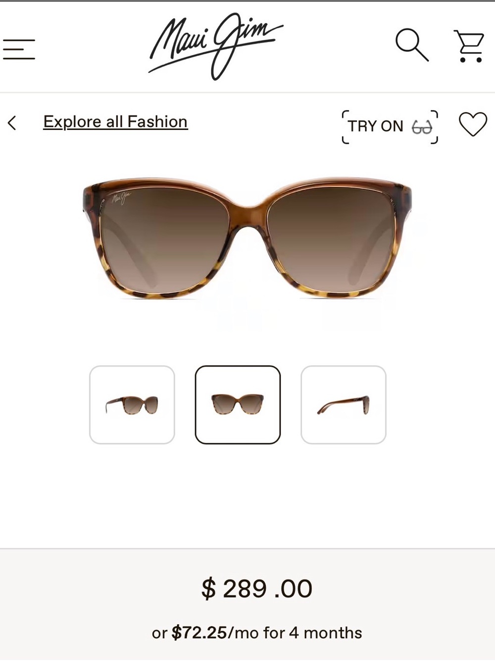 Maui Jim Women’s Brown Tortoise Gradient Sunglasses